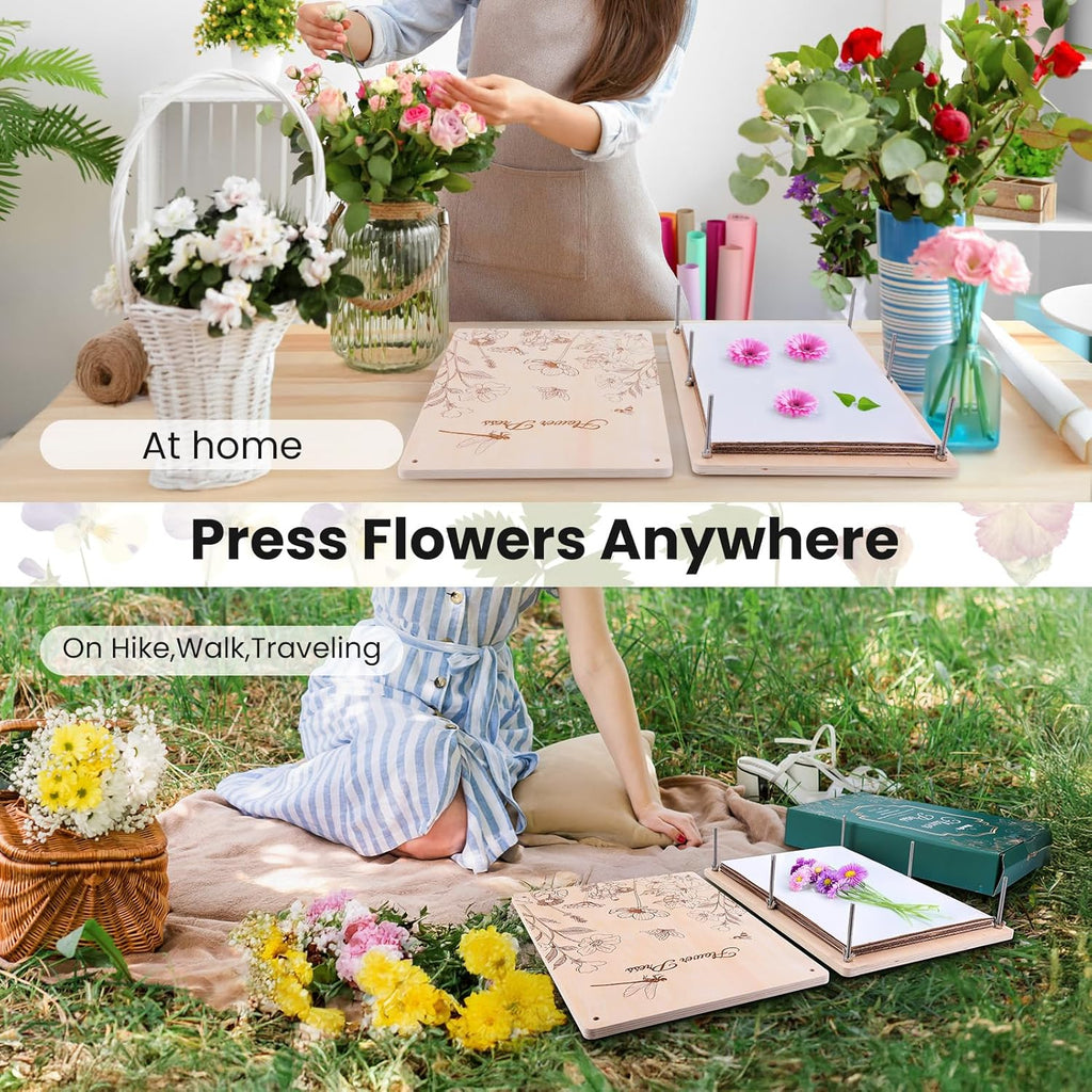 5-Layer Wooden Flower Press Kit – 17″ × 11.8″ DIY Floral Preservation for Bouquets, Keepsake Art & Pressing Projects